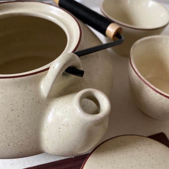 Set of 7 with lids Vintage Coffee Tea Pot Pedestal Porcelain Japan new - Picture 5 of 5